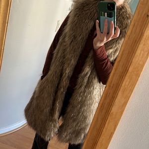 Faux fur and tinsel long Betsy Johnson burningman festival coat